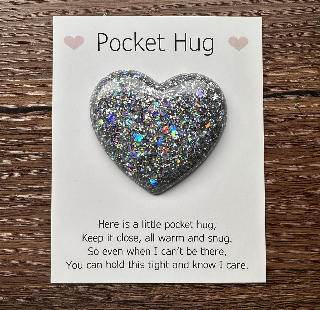Pocket Hugs - Handcrafted Sparkly Resin Hearts