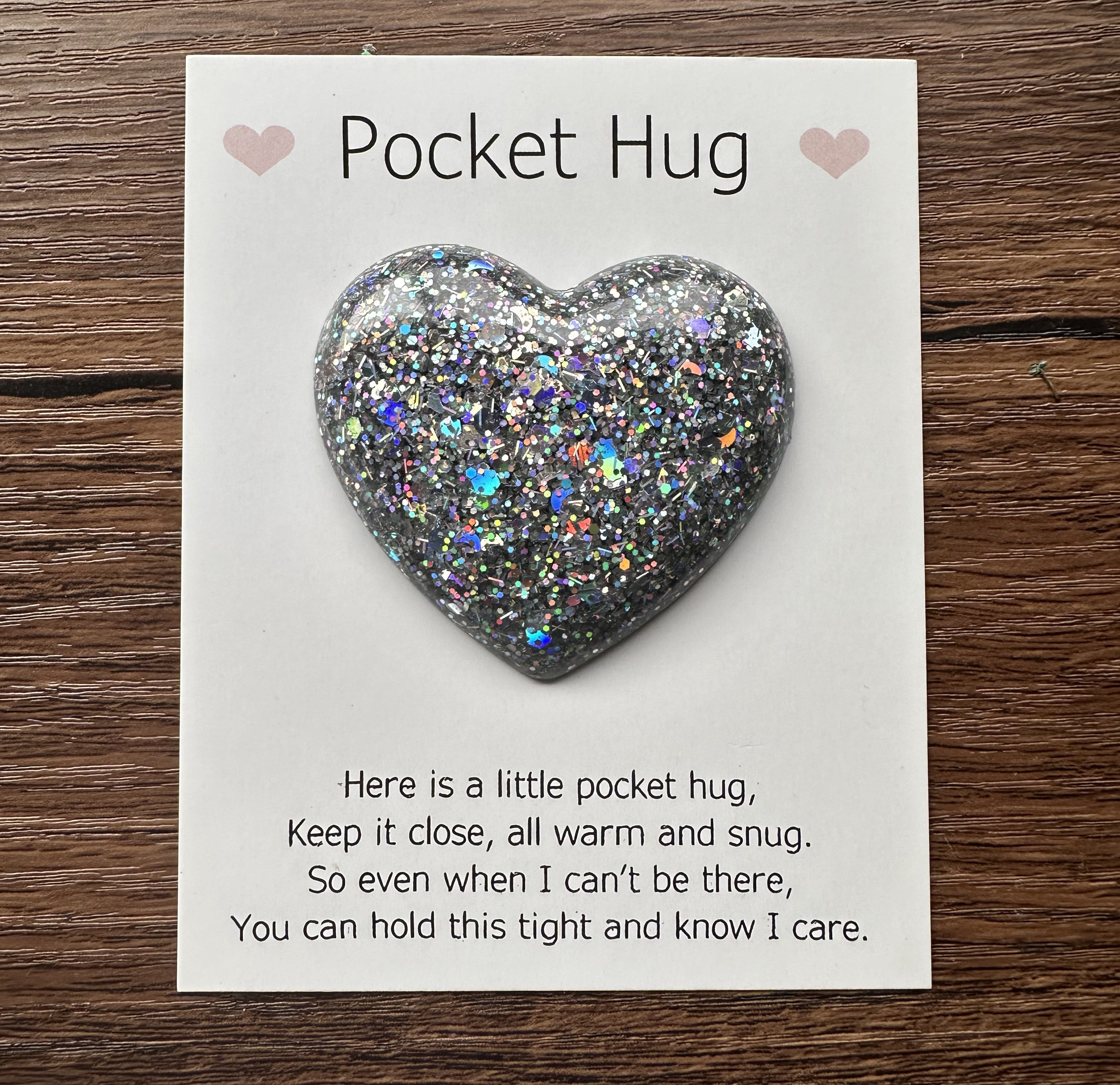 Pocket Hugs - Handcrafted Sparkly Resin Hearts