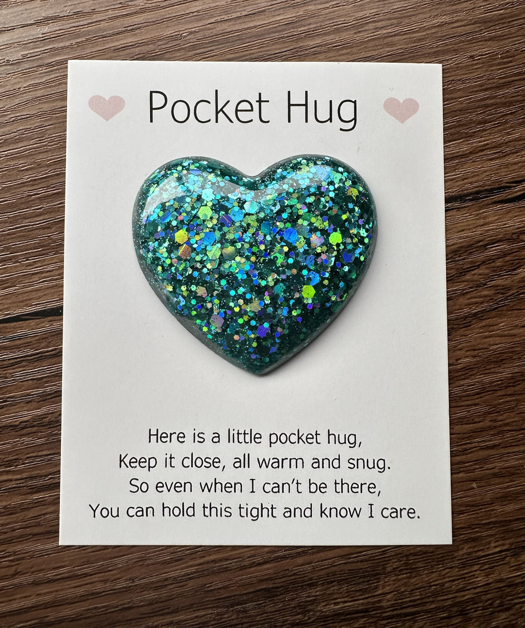 Pocket Hugs - Handcrafted Sparkly Resin Hearts