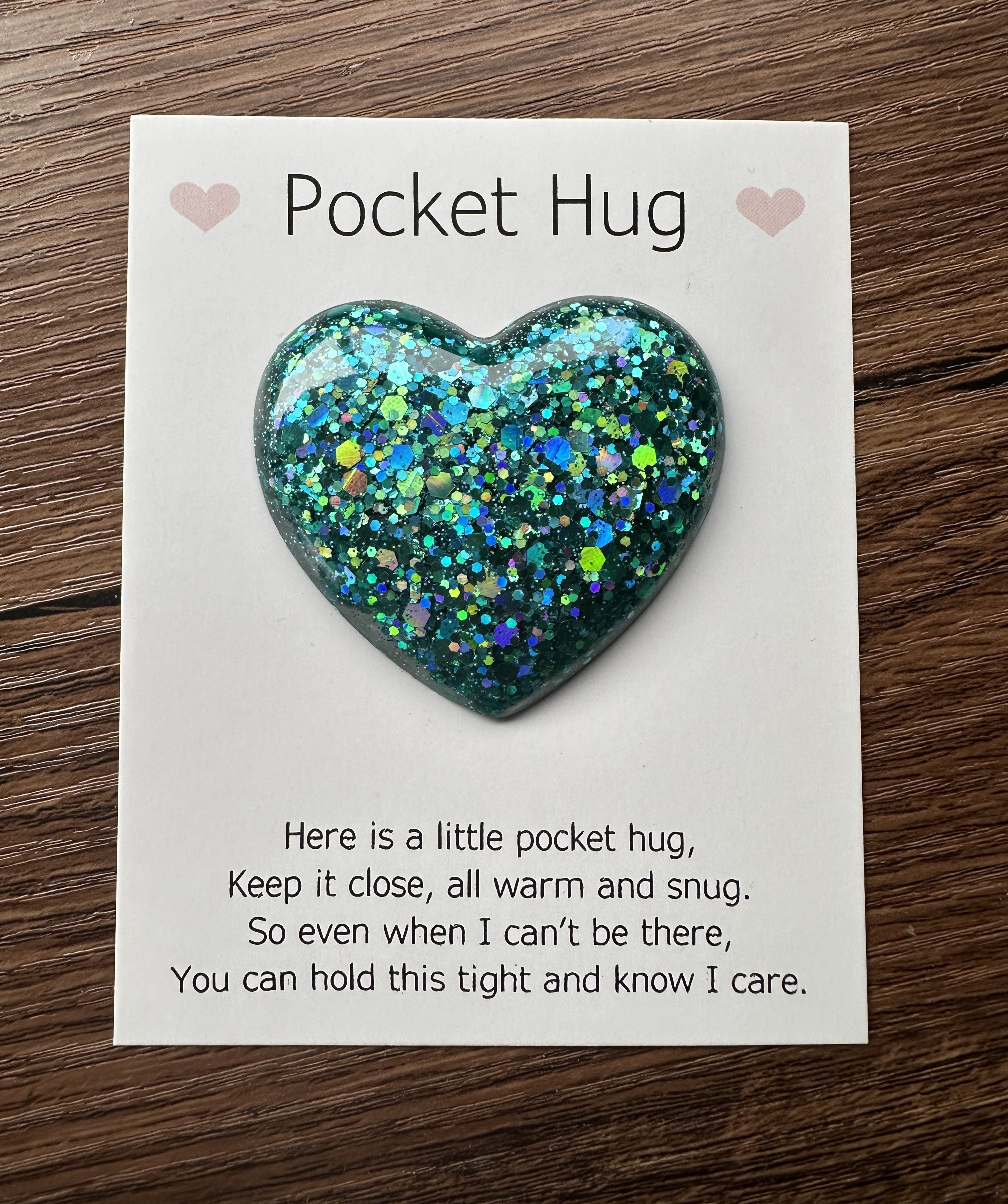 Pocket Hugs - Handcrafted Sparkly Resin Hearts