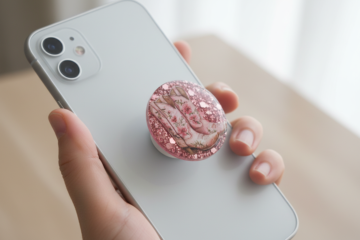 Cowboy boot pop socket on phone