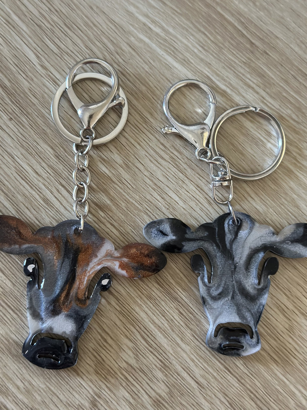 Heifer Cow Head Resin Keyring