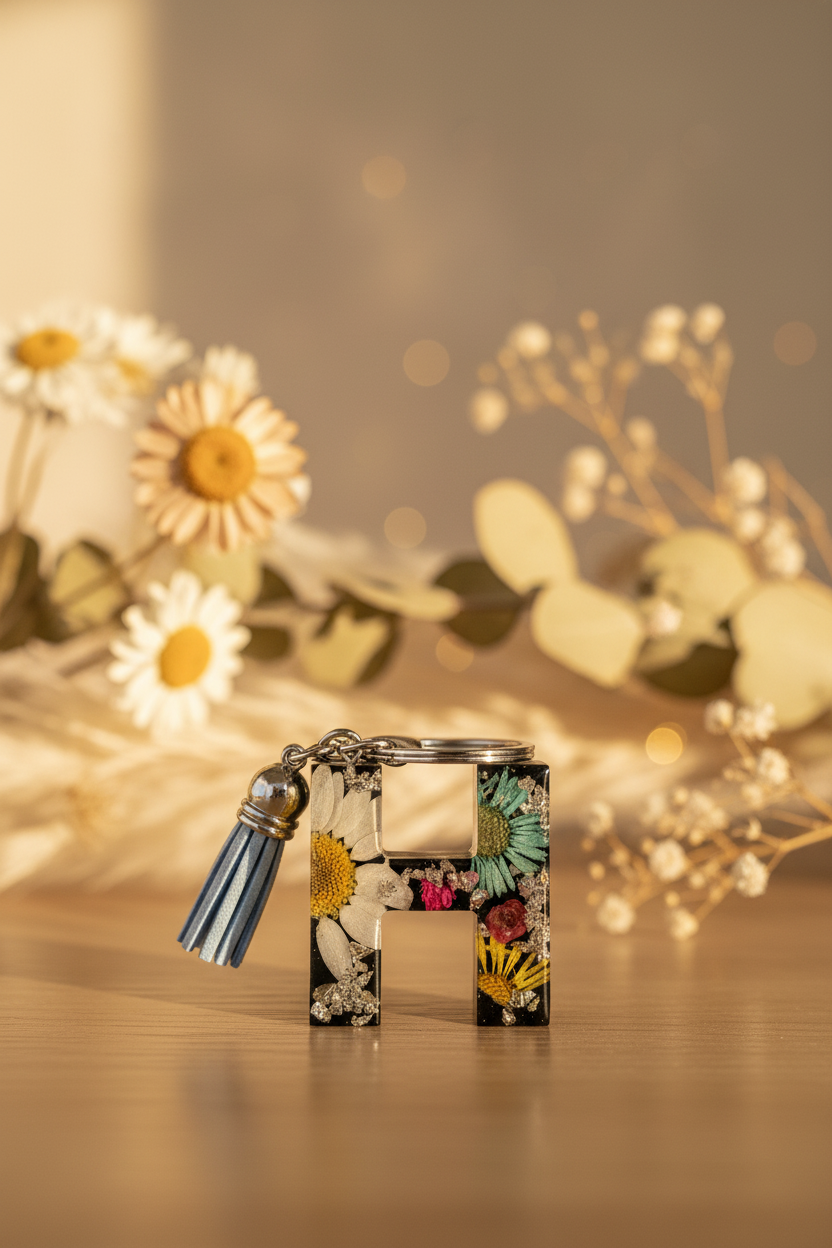 Enhanced H keyring with premium background
