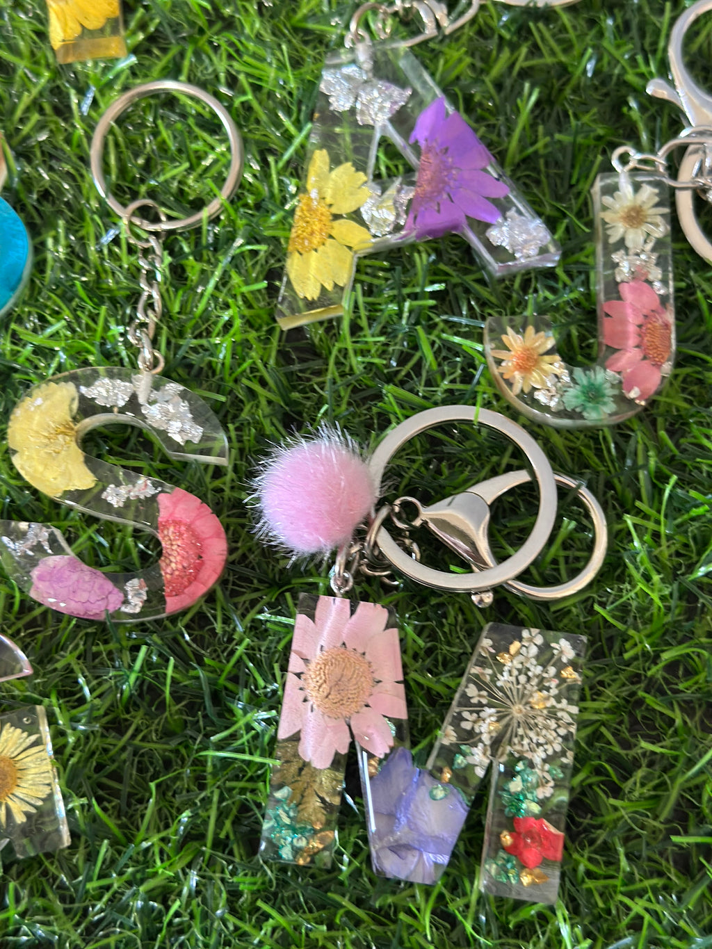 Flower Resin Keyrings