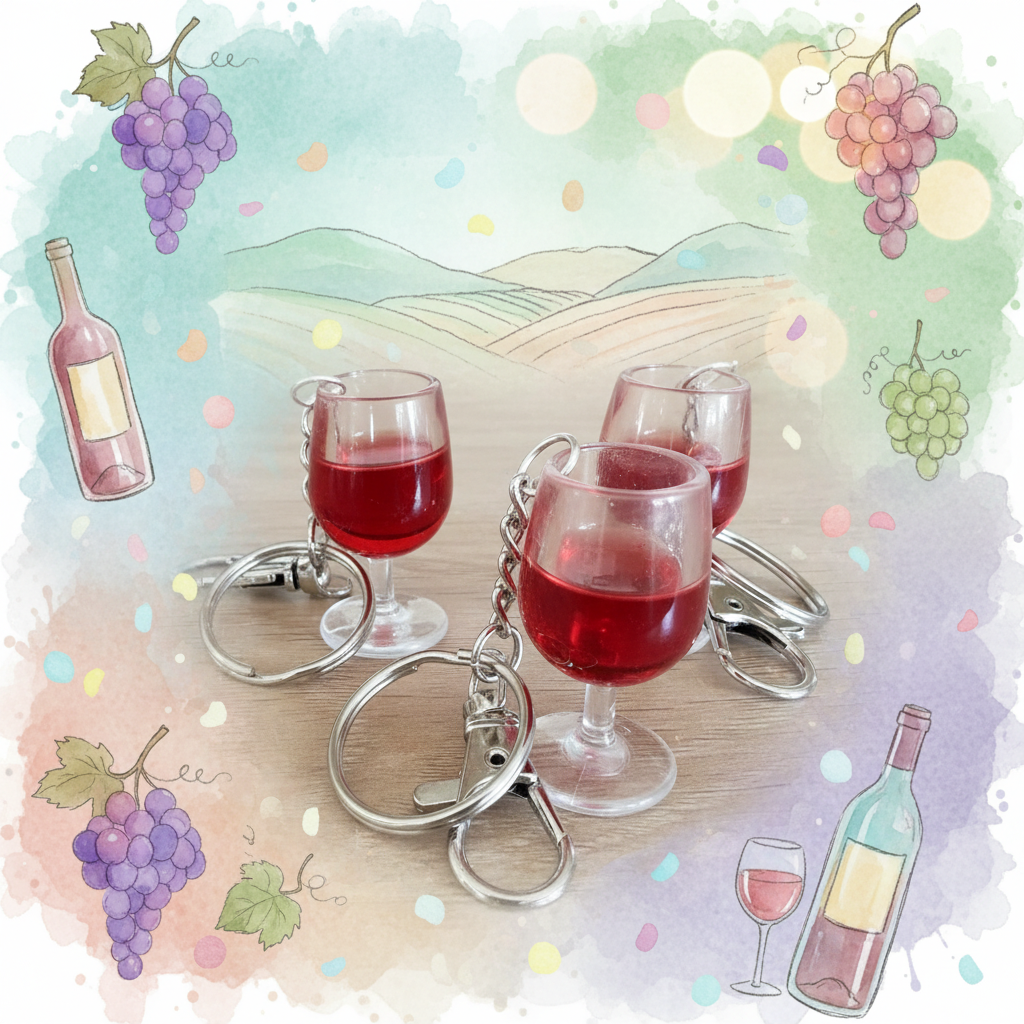Wine Glass Keyrings