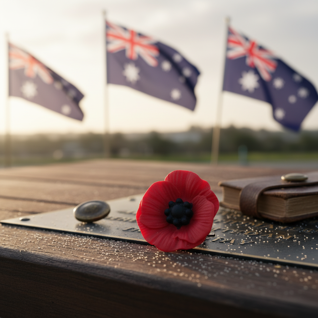 Poppy brooch ANZAC Day tribute
